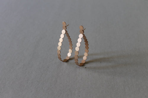 Rose gold plated silver earring