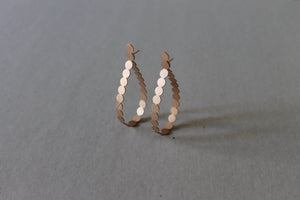 Rose gold plated silver earring