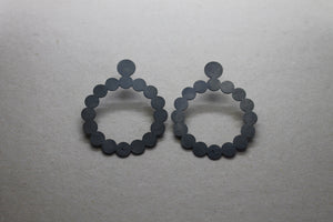 Oxidized silver earring