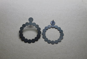 Oxidized silver earring