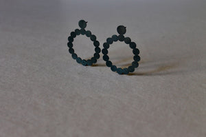 Oxidized silver earring