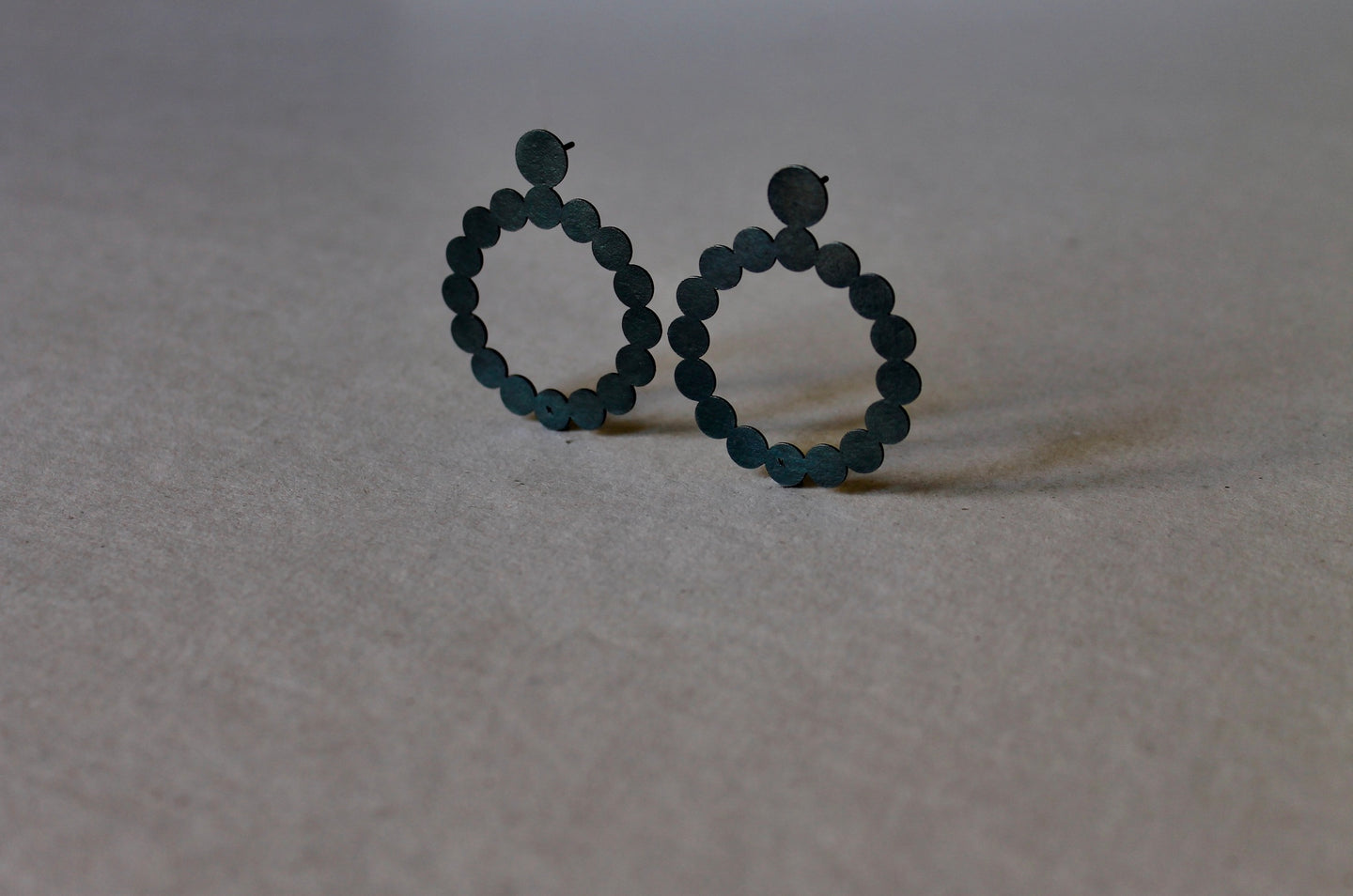 Oxidized silver earring