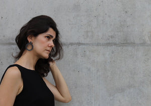 Oxidized silver earring