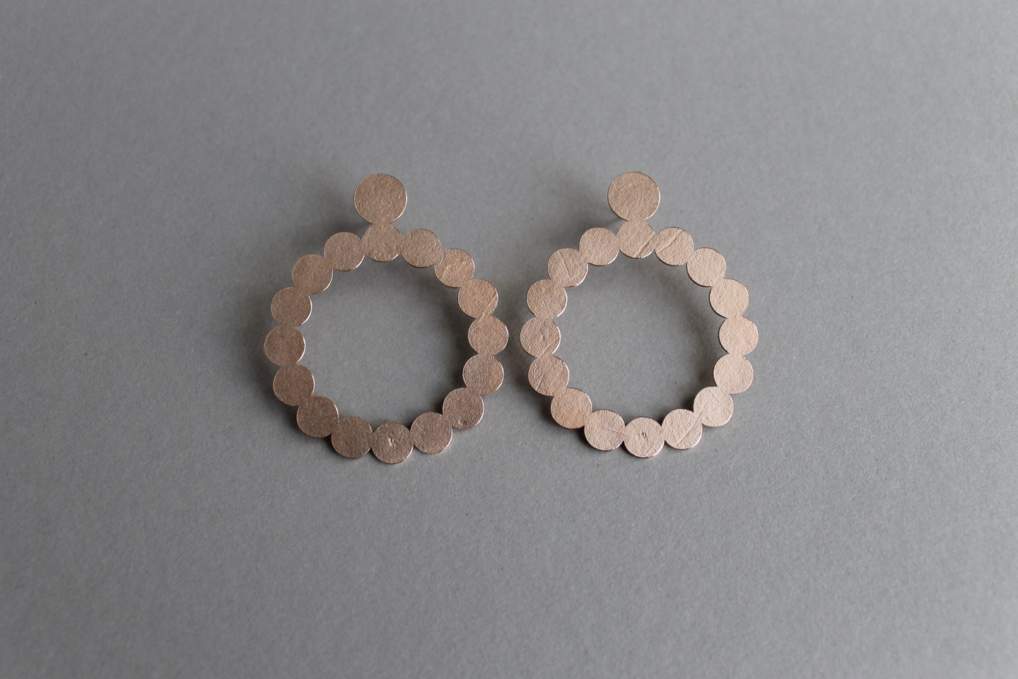 Rose gold plated silver earring