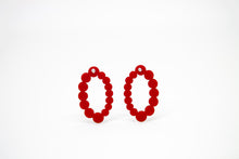 Load image into Gallery viewer, Methacrylate and silver earring - Red