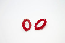 Load image into Gallery viewer, Methacrylate and silver earring - Red
